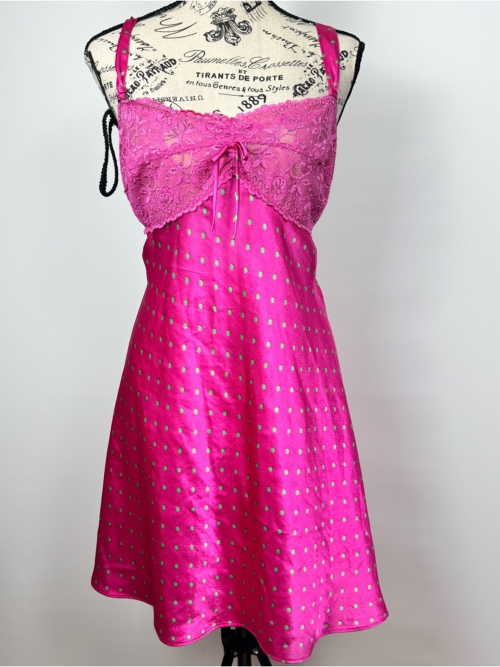 Morgan Taylor Hot Pink Lace-Trim Slip Maxi Dress
